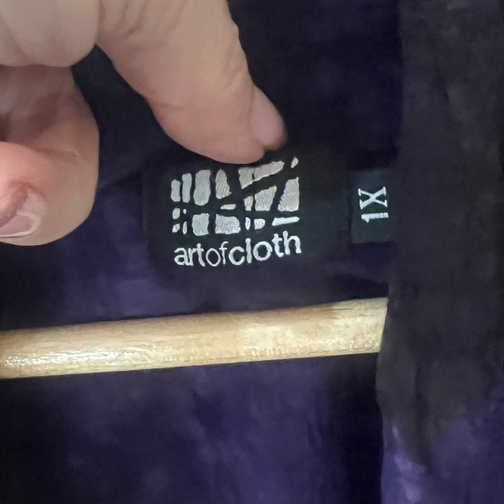 Purple Ombre Lagen Look Vest Artsy Crinkle Open Front Minimalist Hippie 1X - Picture 3 of 6